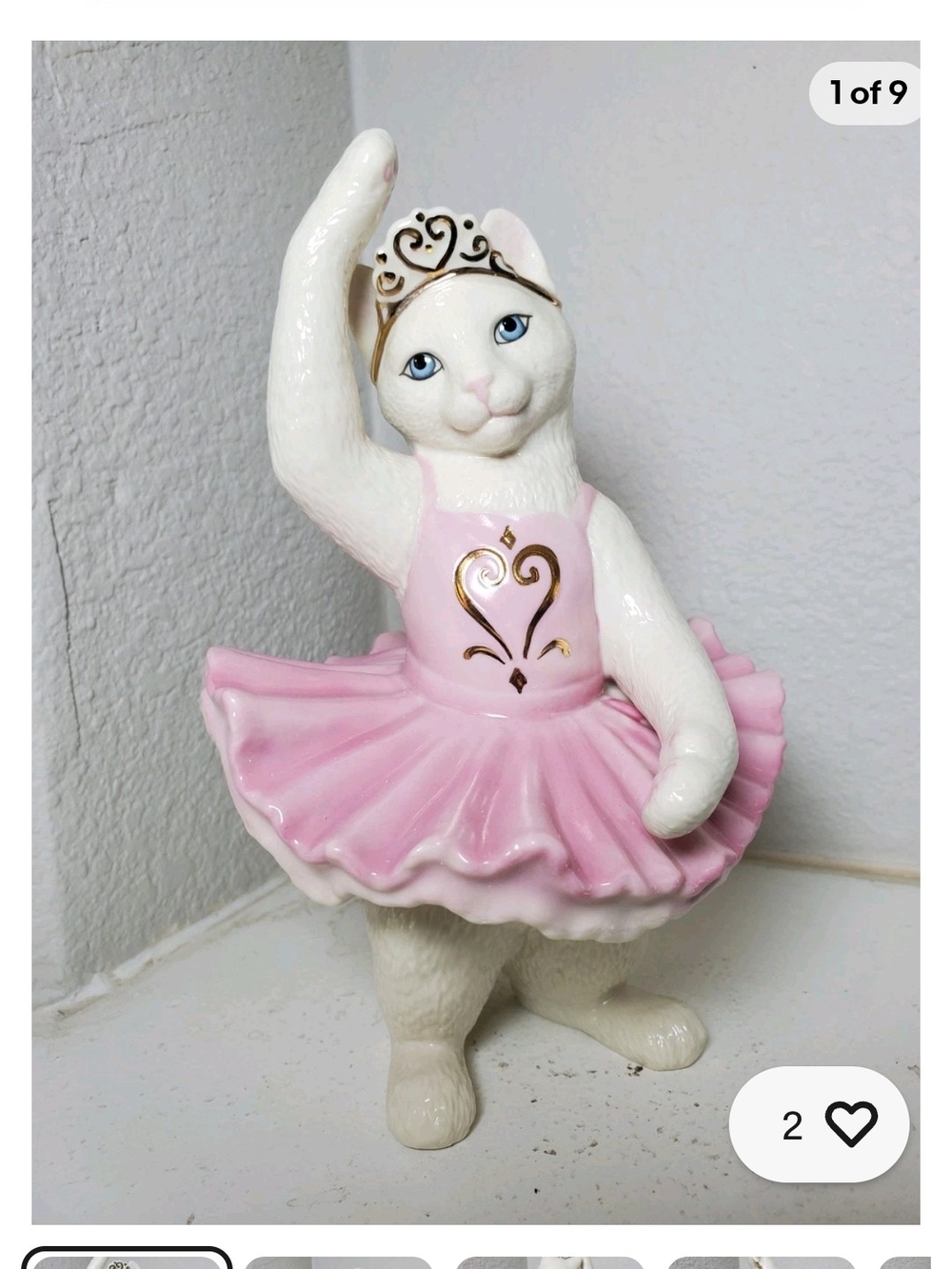 Lenox Cat Ballerina Figurine in Pink Tutu - Decorative Pet Statue